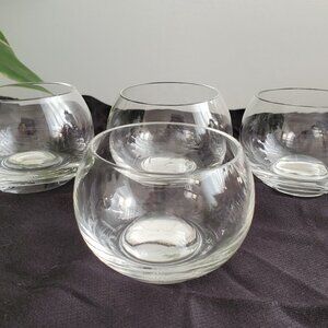 Rosenthal Studio Linie Set Of 4 Shot Glasses Roly Poly Clear Vintage Cocktail